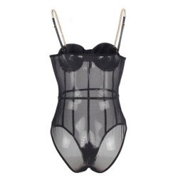 SUBBLIME - BODY CON TIRANTES DE CADENA NEGRA TALLA S/M