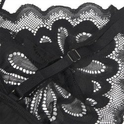 SUBBLIME - BABYDOLL CON ESTAMPADO FLORAL EN EL PECHO, NEGRO, TALLA L/XL