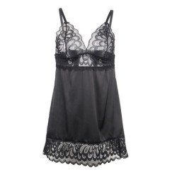 SUBBLIME - BABYDOLL CON ESTAMPADO FLORAL EN EL PECHO, NEGRO, TALLA S/M