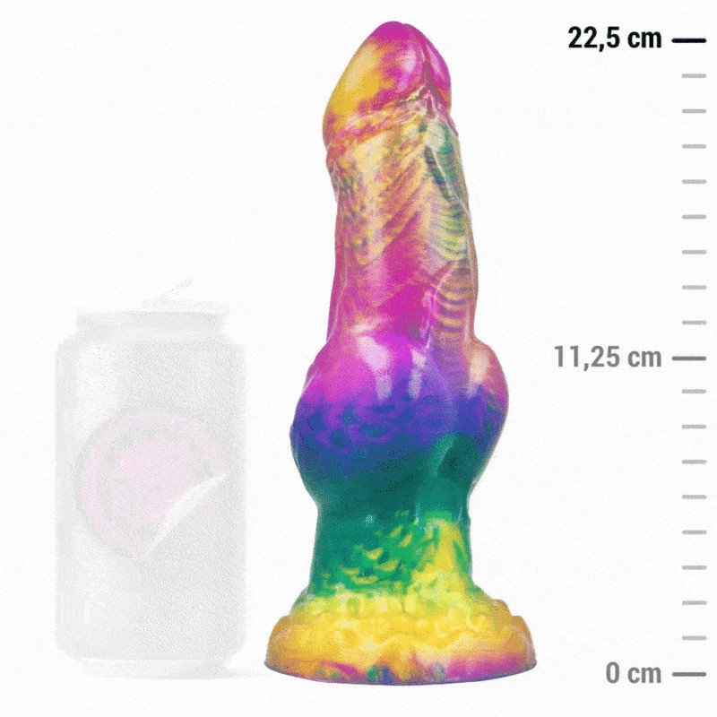ÉPICO - DILDO IRIS CON TESTÍCULOS DE PLACER ARCOÍRIS
