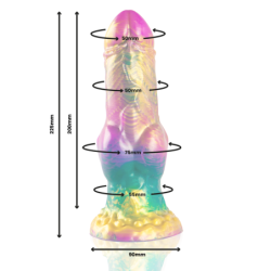 ÉPICO - DILDO IRIS CON TESTÍCULOS DE PLACER ARCOÍRIS