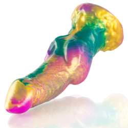 ÉPICO - DILDO IRIS CON TESTÍCULOS DE PLACER ARCOÍRIS