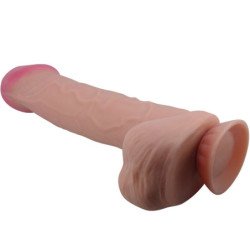 PRETTY LOVE - SERIE DE PIEL DESLIZANTE DILDO REALISTA CON VENTOSA DE PIEL DESLIZANTE MARRÓN 26 CM