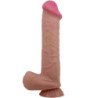 PRETTY LOVE - SERIE DE PIEL DESLIZANTE DILDO REALISTA CON VENTOSA DE PIEL DESLIZANTE MARRÓN 26 CM