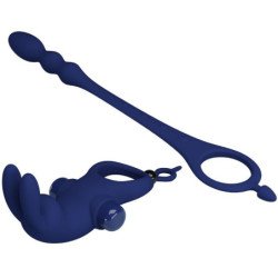 PRETTY LOVE - ANILLO VIBRADOR AYAD RABBIT CON TAPÓN AZUL