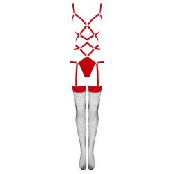 LIVCO CORSETTI FASHION - THIARA LC 20213 SET BODY + MEDIAS ROJA S/M