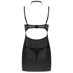 LIVCO CORSETTI FASHION - BINELLA SET BABYDOLL + TANGA NEGRO L/XL