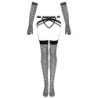 LIVCO CORSETTI FASHION - NEMALIA SET LIGUERO + MEDIAS + GUANTES NEGRO L/XL