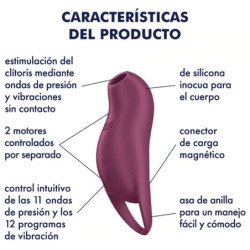 SATISFYER - POCKET PRO 1 ESTIMULADOR CLÍTORIS GRANATE