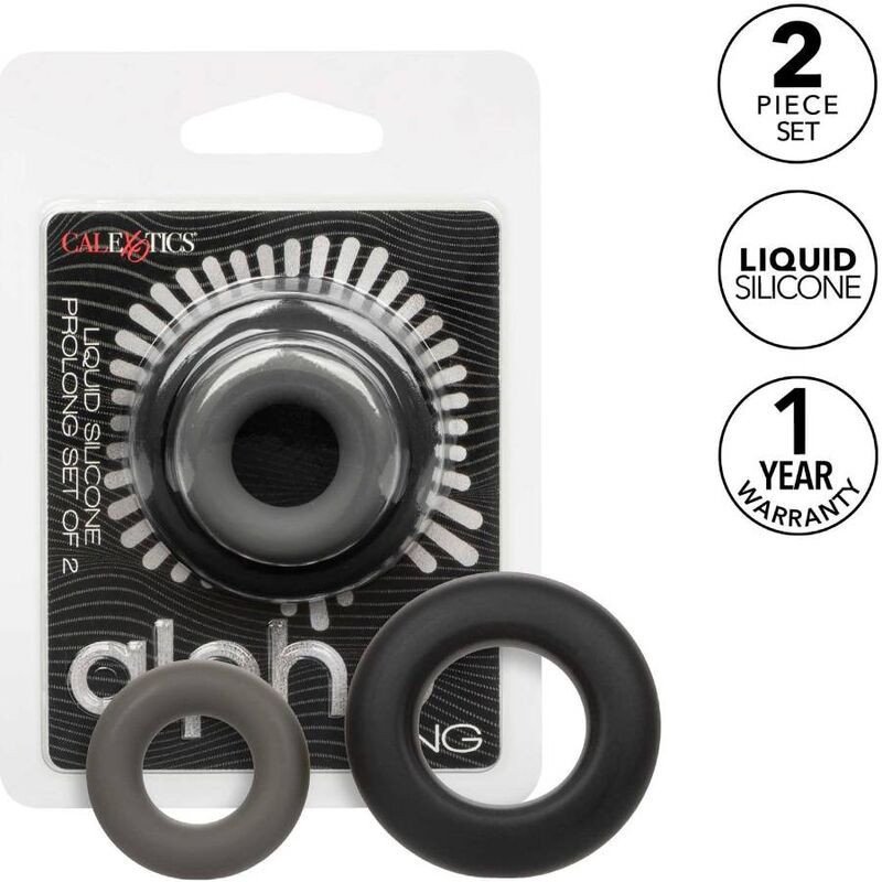 CALEXOTICS - ALPHA PROLONG JUEGO DE 2 ANILLOS GRISES