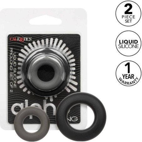 CALEXOTICS - ALPHA PROLONG JUEGO DE 2 ANILLOS GRISES