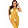 LEG AVENUE - VESTIDO DE REJILLA LARGO AMARILLO TALLA ÚNICA