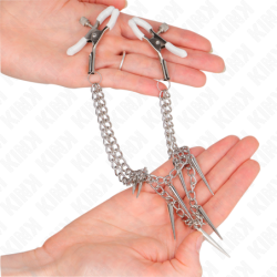 KINK - PINZAS PARA PEZONES CON CADENAS DE PÚAS DE 30 CM