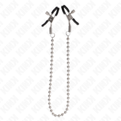 Pinzas para pezones KINK - Cadena de cuentas, 30 cm