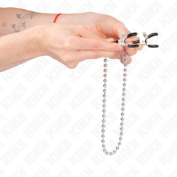 Pinzas para pezones KINK - Cadena de cuentas, 30 cm