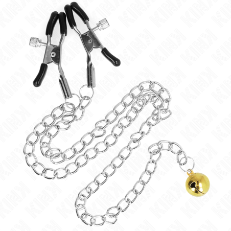 Pinzas para pezones KINK - Cadena con campana, 30 cm