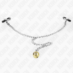Pinzas para pezones KINK - Cadena con campana, 30 cm