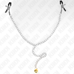 Pinzas para pezones KINK - Cadena con campana, 30 cm