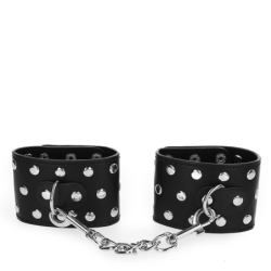 KINK - SUJECIÓN DE MUÑECA CON CIERRE A PRESIÓN, REMACHES, NEGRO, AJUSTABLE, 19-24 CM X 5,5 CM