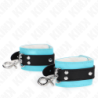 KINK - SUJECIONES DE MUÑECA PREMIUM CON CIERRE NEGRO/AZUL AJUSTABLES 21-28 CM X 5,5 CM