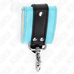 KINK - SUJECIONES DE MUÑECA PREMIUM CON CIERRE NEGRO/AZUL AJUSTABLES 21-28 CM X 5,5 CM
