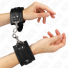 KINK - SUJECIONES DE MUÑECA PARA MAZMORRA CON CIERRE NEGRAS AJUSTABLES 21-28 CM X 5.5 CM