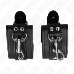 KINK - SUJECIONES DE MUÑECA PARA MAZMORRA CON CIERRE NEGRAS AJUSTABLES 21-28 CM X 5.5 CM