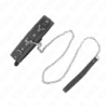 KINK - COLLAR DE PIEL DE PVC CON CINTURÓN DE 105 CM CON REMACHE DE PEDRERÍA DE 41,5 X 4 CM