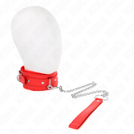 KINK - COLLAR CON CORREA 65 CM CON RESTRICCIONES ROJO 36-42 CM X 5.5 CM