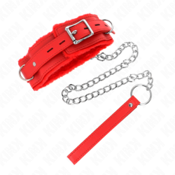 KINK - COLLAR CON CORREA 65 CM CON RESTRICCIONES ROJO 36-42 CM X 5.5 CM