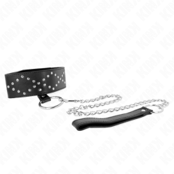KINK - COLLAR DE 65 CM CON CORREA Y REMACHES PLATEADOS MODELO 3 AJUSTABLE 36-43 CM X 5 CM