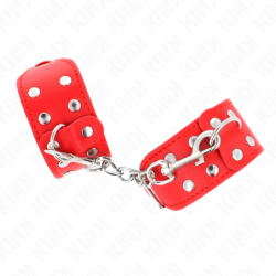 KINK - PULSERAS CON DOBLE LÍNEA DE REMACHES AJUSTABLES ROJOS