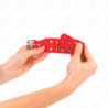 KINK - PULSERAS CON DOBLE LÍNEA DE REMACHES AJUSTABLES ROJOS