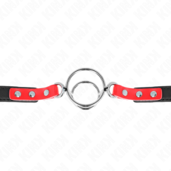 KINK - MORDAZA CON MÚLTIPLES ANILLOS DE ADENTRO 4 / 4,8 CM ROJO 38 X 56 CM