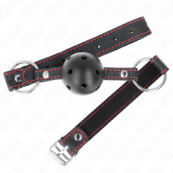 KINK - MORDAZA DE BOLA NEGRA HUEGA Y DURA MODELO 2 65 x 2,5 CM