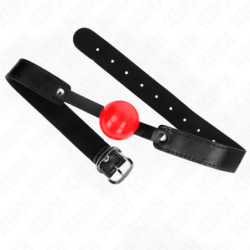 KINK - BOLA DE TPE SUAVE DE 4 CM, MODELO DE MORDAZA 1, 66 x 2,5 CM, AJUSTABLE DE 41 A 61 CM
