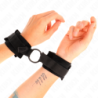 KINK - PUÑOS DE MANO DE PIEL PARA PRINCIPIANTES 25 CM CON ANILLA DE 4 CM NEGRO AJUSTABLE 15-25 CM
