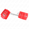 KINK - SUJETADORES DE MUÑECA AJUSTABLES CON 3 ANILLAS EN D, ROJOS, 17,5-25 CM X 6 CM