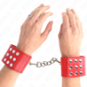 KINK - SUJECIÓN DE MUÑECAS CON CIERRE DE BOTONES A PRESIÓN, ROJO, AJUSTABLE, 19-24 CM X 5,5 CM
