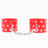 KINK - SUJECIÓN DE MUÑECA CON CIERRE A PRESIÓN, REMACHES, ROJO, AJUSTABLE, 19-24 CM X 5,5 CM