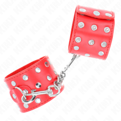 KINK - SUJECIÓN DE MUÑECA CON CIERRE A PRESIÓN, REMACHES, ROJO, AJUSTABLE, 19-24 CM X 5,5 CM