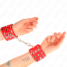 KINK - SUJECIÓN DE MUÑECA CON CIERRE A PRESIÓN, REMACHES, ROJO, AJUSTABLE, 19-24 CM X 5,5 CM