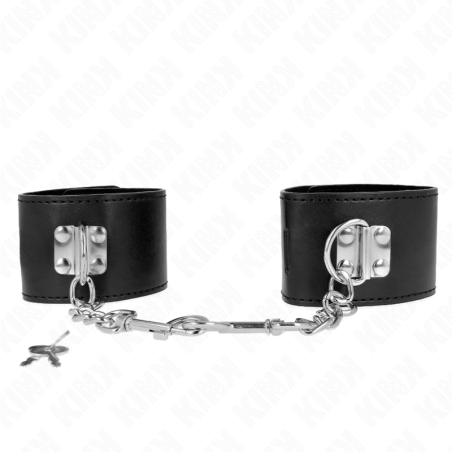KINK - SUJECIONES DE MUÑECA CON CIERRE DE CANDADO NEGRO AJUSTABLE 16-23 CM X 5,5 CM