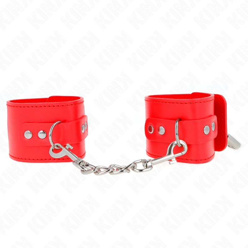 KINK - SUJECIÓN DE MUÑECAS CON CIERRE DE CANDADO ROJO AJUSTABLE 16-23 CM X 5,5 CM