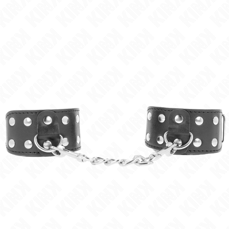 KINK - PULSERAS CON DOBLE LÍNEA DE REMACHES AJUSTABLES NEGRAS
