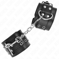 KINK - SUJECIÓN DE MUÑECA CON DOBLE HEBILLA, NEGRA, AJUSTABLE DE 19 A 26 CM