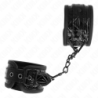 SUJECIONES DE MUÑECA KINK - ESTAMPADO DE DIAMANTE NEGRAS AJUSTABLES 17-26 CM X 5,5 CM