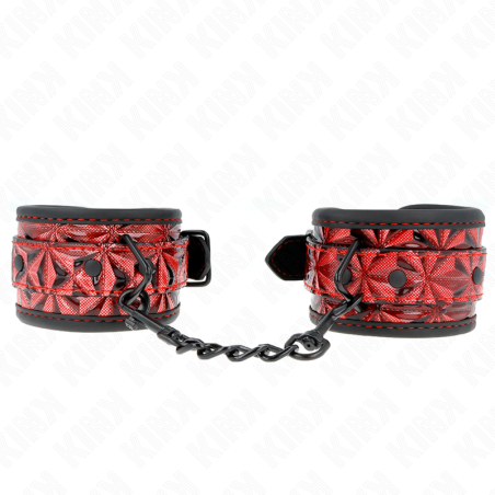 SUJECIONES DE MUÑECA KINK - ESTAMPADO DE DIAMANTE ROJO OSCURO AJUSTABLES 17-26 CM X 5,5 CM