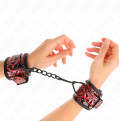 SUJECIONES DE MUÑECA KINK - ESTAMPADO DE DIAMANTE ROJO OSCURO AJUSTABLES 17-26 CM X 5,5 CM