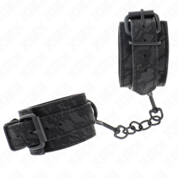 KINK - PUÑOS DE MUÑECA CUBIERTOS DE ENCAJE OSCURO AJUSTABLES NEGRO 19-26 CM